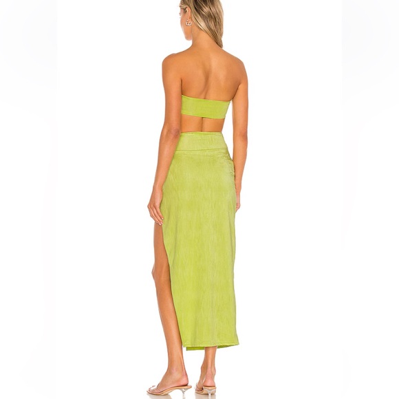 Superdown- Karolyna Maxi Skirt Set in Citron - small - Picture 2 of 6